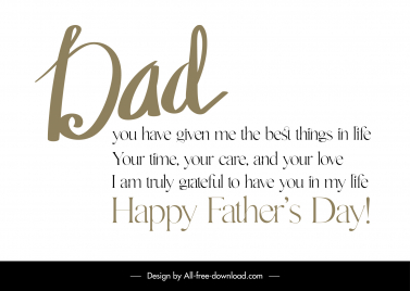 happy father day design elements texts message decor