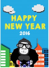 happy new year 2016 console game style