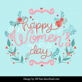 happy womens day poster template elegant classic floral decor