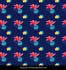 hawaii tropical pattern template repeating flowers plants decor