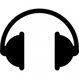 headphones sign icon flat dark silhouette symmetric sketch