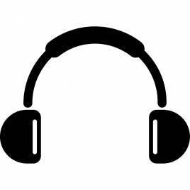headphones sign icon flat symmetric silhouette outline