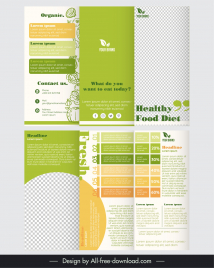 healthy food diet tri fold brochure template elegant bright geometric decor