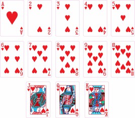 Heart Suit Two Playing Cards