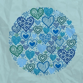 hearts background repeating design round layout