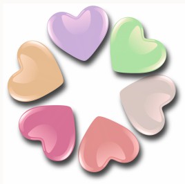 Heart-shaped candies