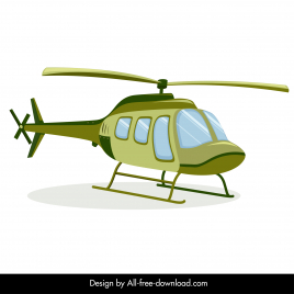 helicopter sign icon modern green outline