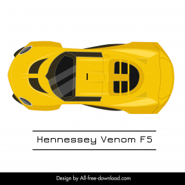hennessey venom f5 car model advertising template modern top view design