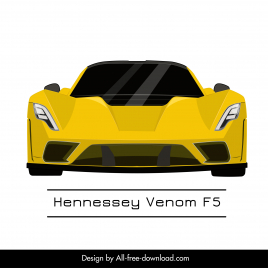 hennessey venom f5 car model template modern symmetric front view design