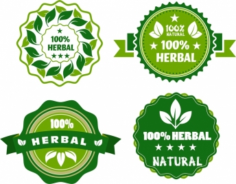 herbal guarantee stamps sets green circles design