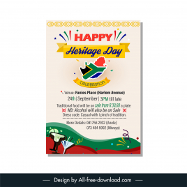 heritage day celebration 2022 flyer template dynamic classic firework confetti party elements african map decor