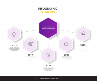 hexagon infographic template geometric lines connection