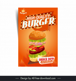 high quality burger flyer template dynamic food ingredients