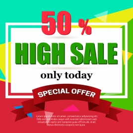 high sale banner vector illustration on colorful background