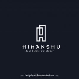 himanshu real estate logo template flat contrast stylized text sketch