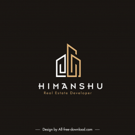 himanshu real estate logotype flat geometric design