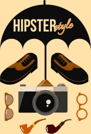 hipster style design elements classical personal accessories icons
