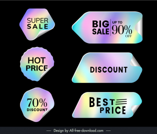 holographic stickers templates modern 3d geometric shapes