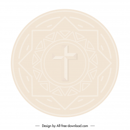 holy cross host religion icon symmetrical geometry design circle shape