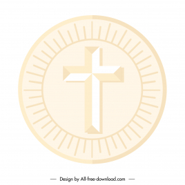 holy cross host  sign icon circle flat shape