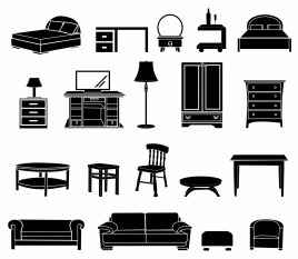 Home Furniture black and white icon