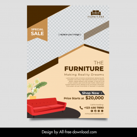 home interior flyer template elegant checkered house elements