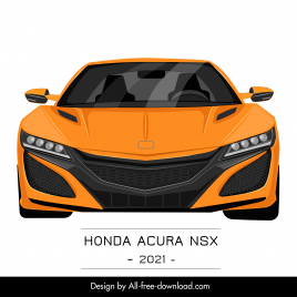 honda acura nsx 2021 car model advertising template symmetric front view design