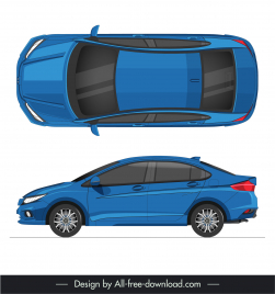 honda city 2017 car models icons top view side view sketch elegant modern design
