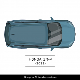 honda zr v 2022 car model advertising template modern symmetric top view design