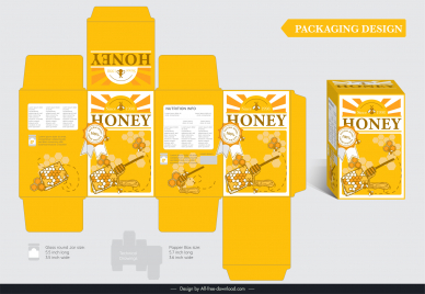 honey product packaging template elegant flat 3d design