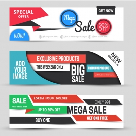 horizontal sale banners sets with modern style design