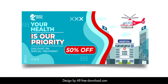 hospital healthcare services sale poster template helicopter architecture sketch