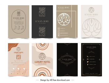 hotel business card templates collection flat classic elegance