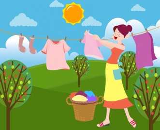Woman washing clothes vectors stock for free download about (3) vectors  stock in ai, eps, cdr, svg format .