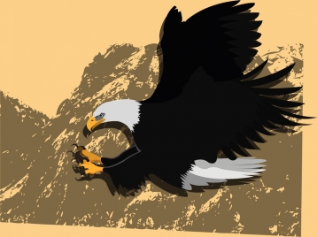 hunting eagle icon mountain background