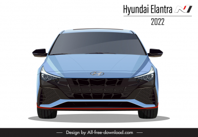hyundai elantra n 2022 car model advertising template modern symmetric front view design