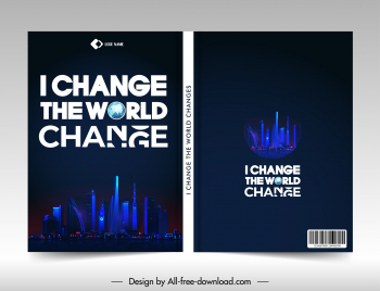 i change the world changes banner templates modern dark design city scene sketch