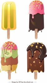 ice cream icons colorful modern design