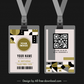 id card template abstract geometry decor
