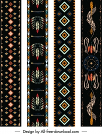 indian ethnic patterns templates colorful retro symmetric decor