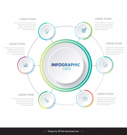 infographic circle template symmetric elegant design
