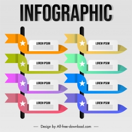 infographic decor templates colorful flat origami ribbon
