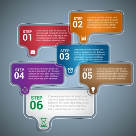 infographic design shiny colored tags style