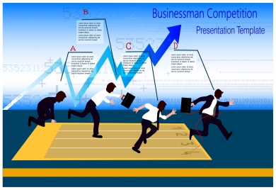 infographic design with businessmen competition illustration