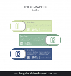 infographic label template flat horizontal tabs