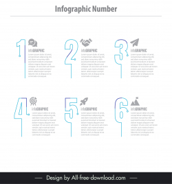 infographic number template flat ui layout