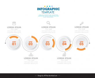 infographic template circle curves combination