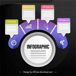 infographic template circle layout colorful flat modern
