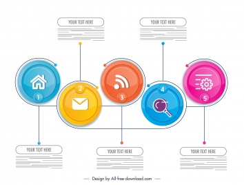 infographic template colorful bright ui circles sketch