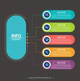 infographic template colorful flat vertical horizontal shapes